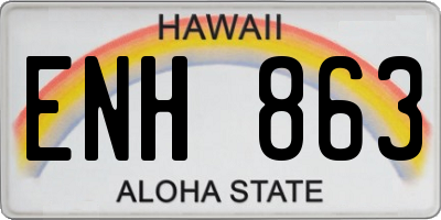HI license plate ENH863
