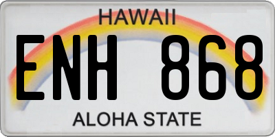 HI license plate ENH868