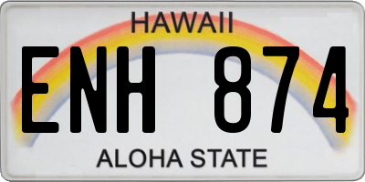 HI license plate ENH874