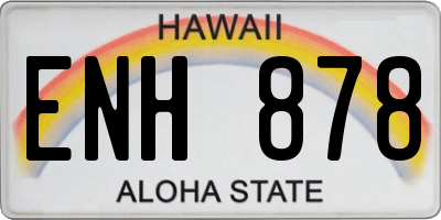 HI license plate ENH878