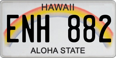 HI license plate ENH882