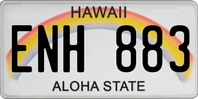 HI license plate ENH883