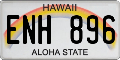 HI license plate ENH896