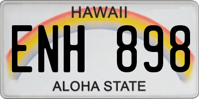 HI license plate ENH898