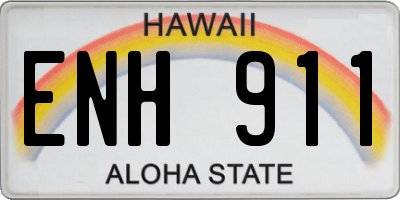 HI license plate ENH911