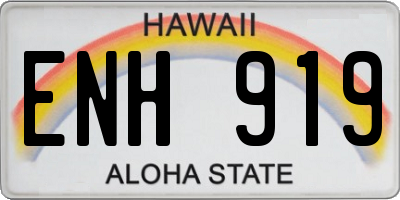 HI license plate ENH919