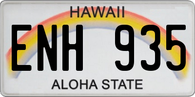 HI license plate ENH935