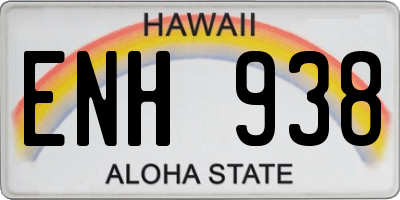 HI license plate ENH938