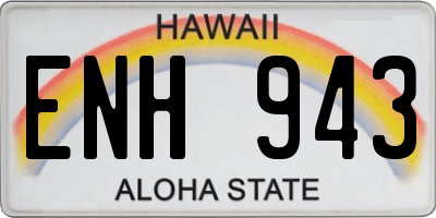 HI license plate ENH943