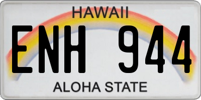 HI license plate ENH944
