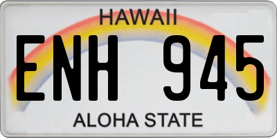 HI license plate ENH945