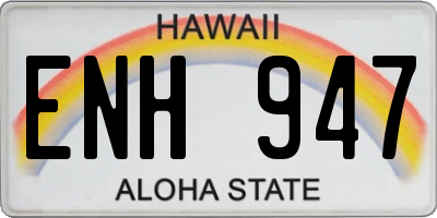 HI license plate ENH947
