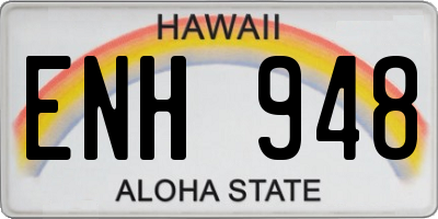 HI license plate ENH948