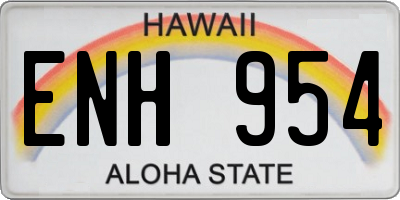 HI license plate ENH954