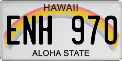 HI license plate ENH970
