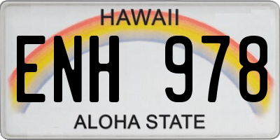 HI license plate ENH978