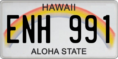 HI license plate ENH991