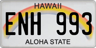 HI license plate ENH993