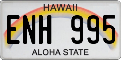 HI license plate ENH995