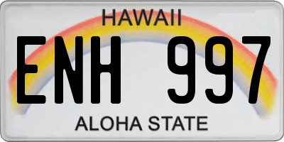 HI license plate ENH997