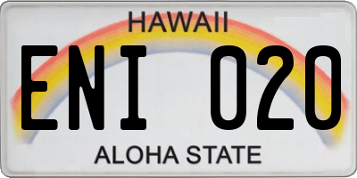 HI license plate ENI020