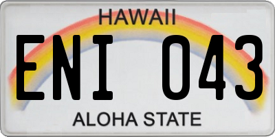 HI license plate ENI043