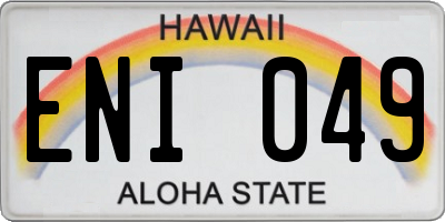 HI license plate ENI049