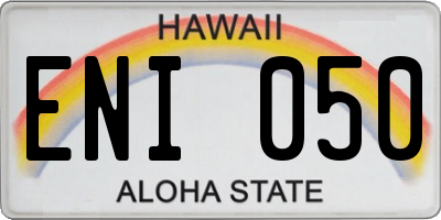 HI license plate ENI050