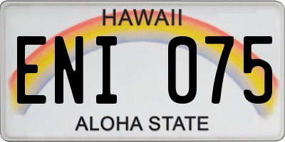 HI license plate ENI075