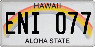 HI license plate ENI077