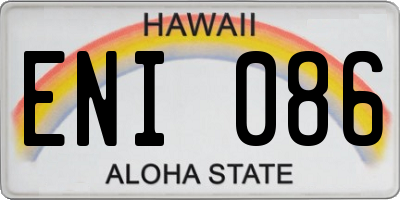 HI license plate ENI086
