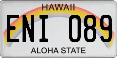 HI license plate ENI089
