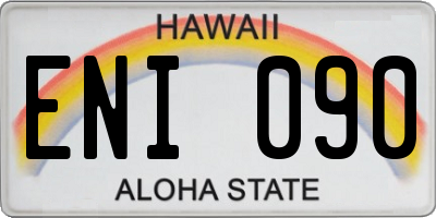 HI license plate ENI090