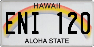HI license plate ENI120