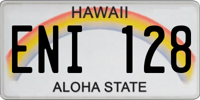 HI license plate ENI128