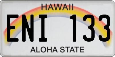 HI license plate ENI133