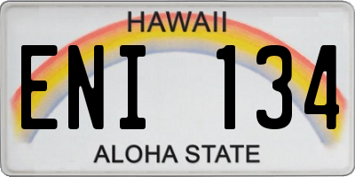HI license plate ENI134