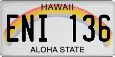 HI license plate ENI136
