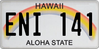 HI license plate ENI141