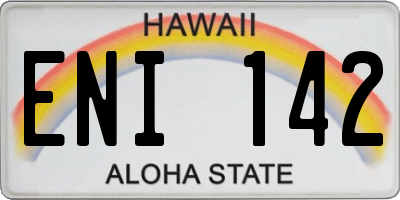 HI license plate ENI142