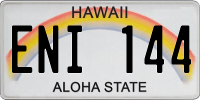HI license plate ENI144