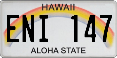 HI license plate ENI147