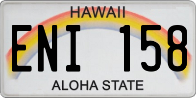 HI license plate ENI158
