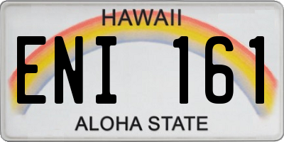 HI license plate ENI161