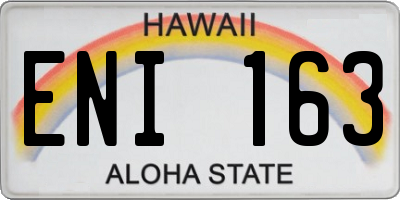 HI license plate ENI163
