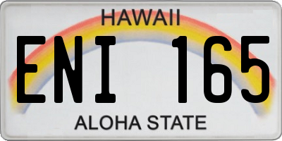 HI license plate ENI165