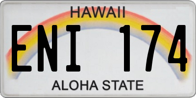 HI license plate ENI174