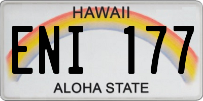 HI license plate ENI177