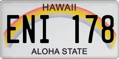 HI license plate ENI178