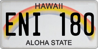 HI license plate ENI180